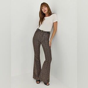 Lee WOMEN'S HIGH RISE FLORAL PRINT CORDUROY FLARE JEAN